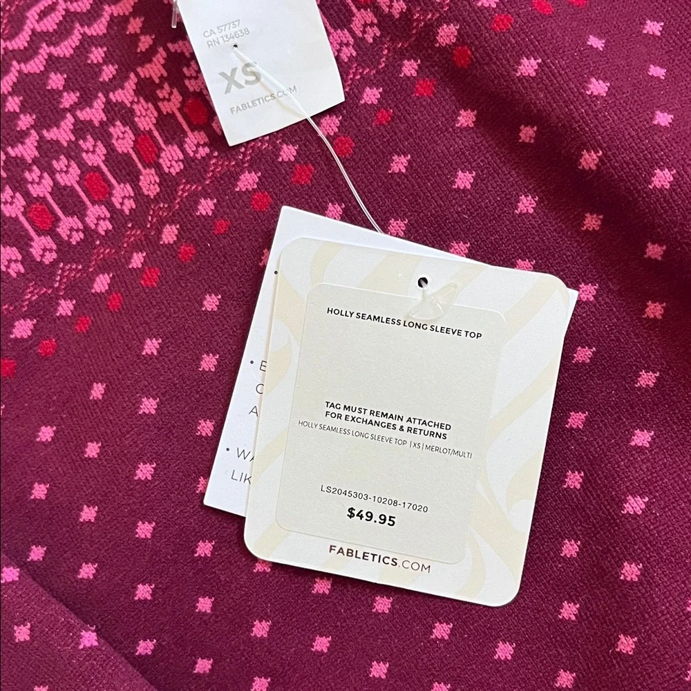 Fabletics Merlot Outfit Bundle winter workout matching set thermal fair isle - Picture 7 of 8